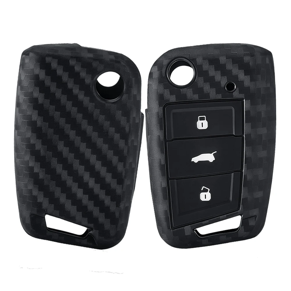 Schlüsselhülle für VW Golf 7 GTI POLO T-Cross T-Roc Touran Tiguan Skoda Octavia Rapid Kodiaq Fabia Seat Ibiza Leon Ateca Arona