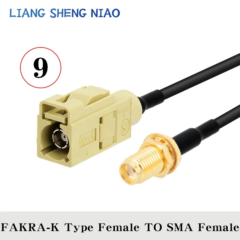 Fakra K Male/Female RG174 Coaxial Cable for Car Satellite Radio GSM Cellular Phone 50Ohm for Car Telematics Extension Cable