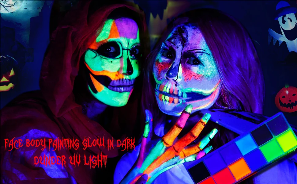 SFX Make-up-Set, 12-farbig, Gesichts- und Körperbemalung, Öl, Bühne, Spezialeffekte, Halloween, Wunde, Narbe, Wachs, Make-up, gefälschte Schorf, Blutspatel, Farbe – Detail 2
