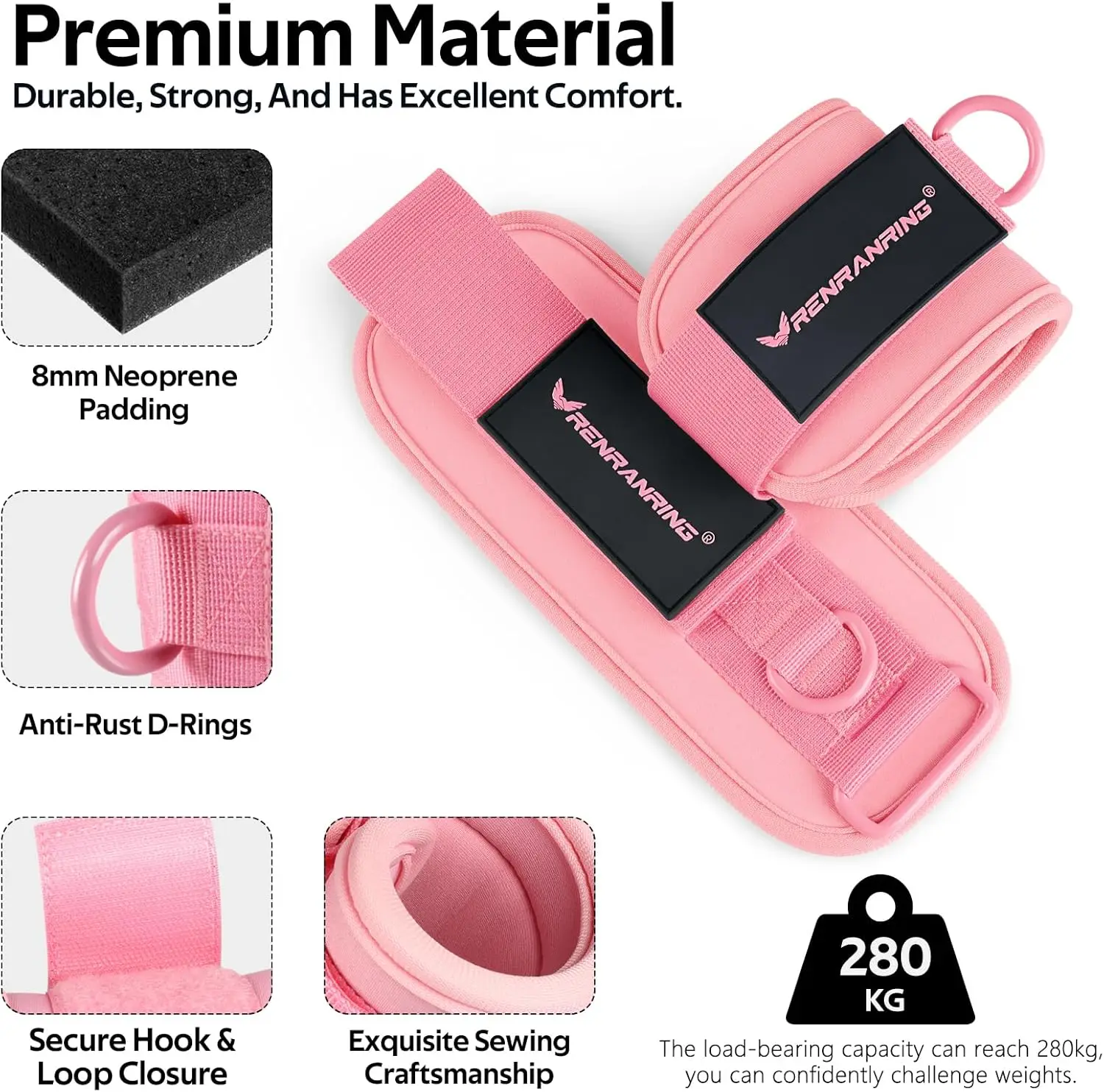 Ankle Resistance Bands, Ankle Bands for Working Out with Cuffs, Ankle Resistance Band, Glutes Workout Equipment, Butt Exercise E