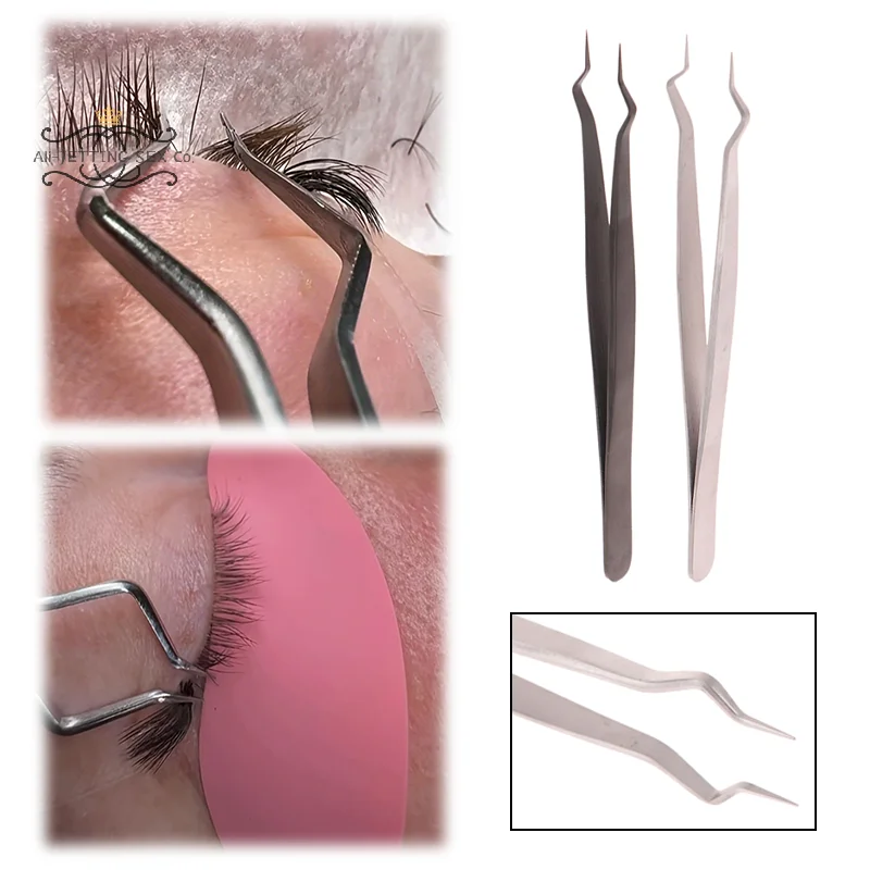 New Designed Precision Isolation Lash Extension Tweezer Strategic Angle Opening Jaws Separator Tweezers For Eyelash Extension