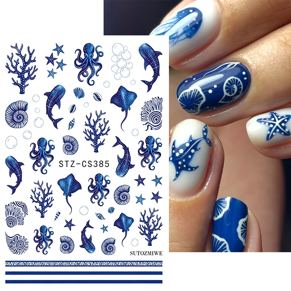 2 Stück Blaue Ozean-Nagelkunst – Nail Art France Bewertung und Preis