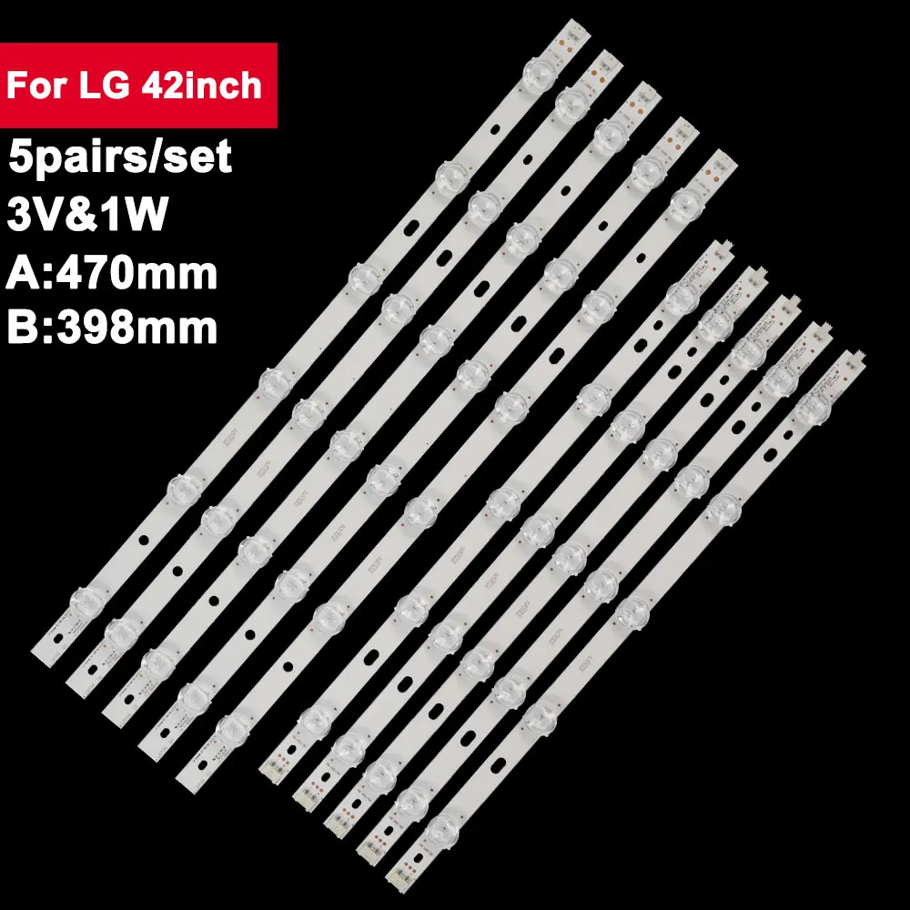 

5pairs/set A:470mm B:398m TV Backlight Led Strip For LIG 42inch LIG INNOTEK 42" NDE TV 42LM3450 42LS345T SVL420A60 A-TYPE