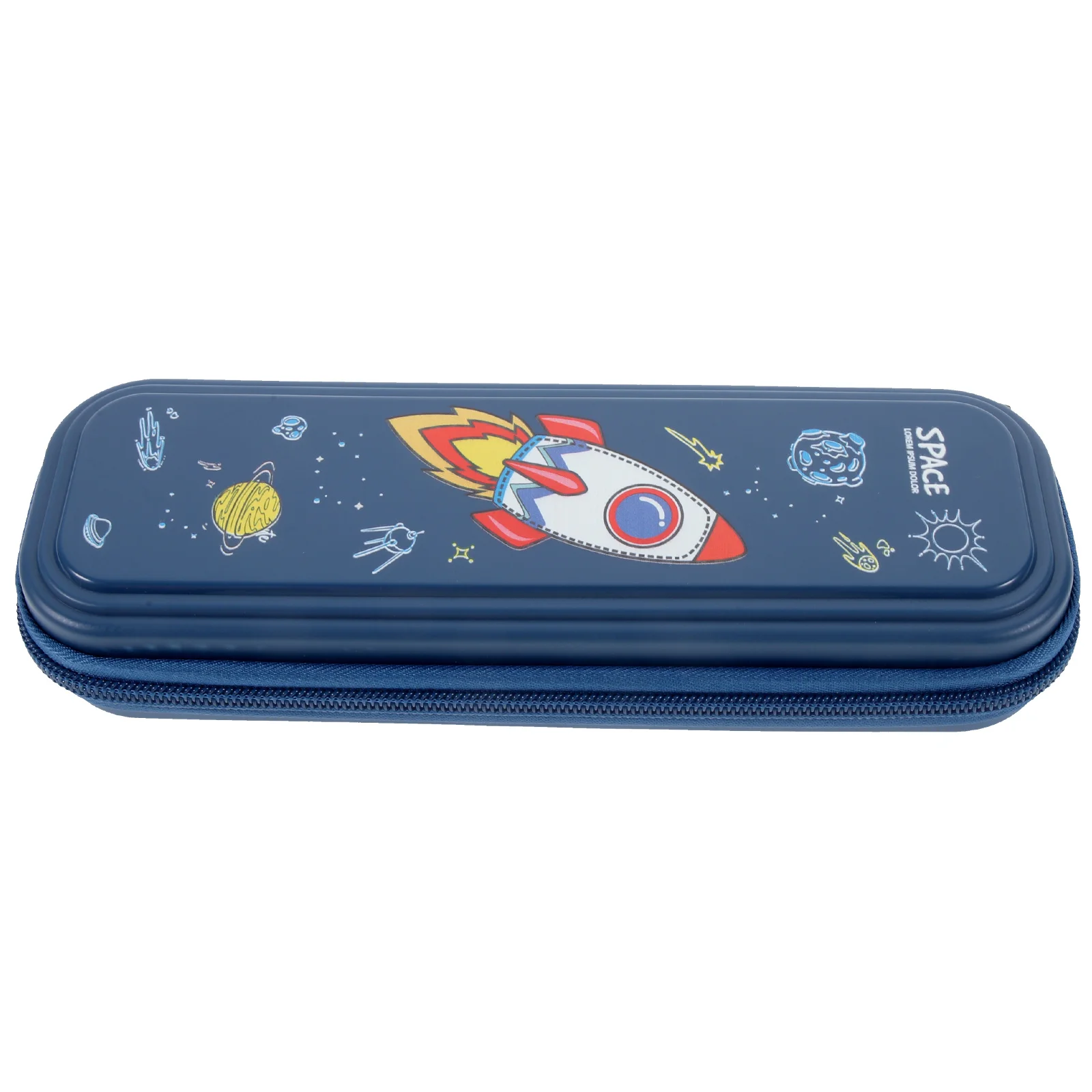 حقيبة أقلام رصاص صاروخية ثلاثية الأبعاد سعة كبيرة منظم قرطاسية مضاد للتآكل للطلاب تصميم سحاب محمول متعدد الاستخدام #1