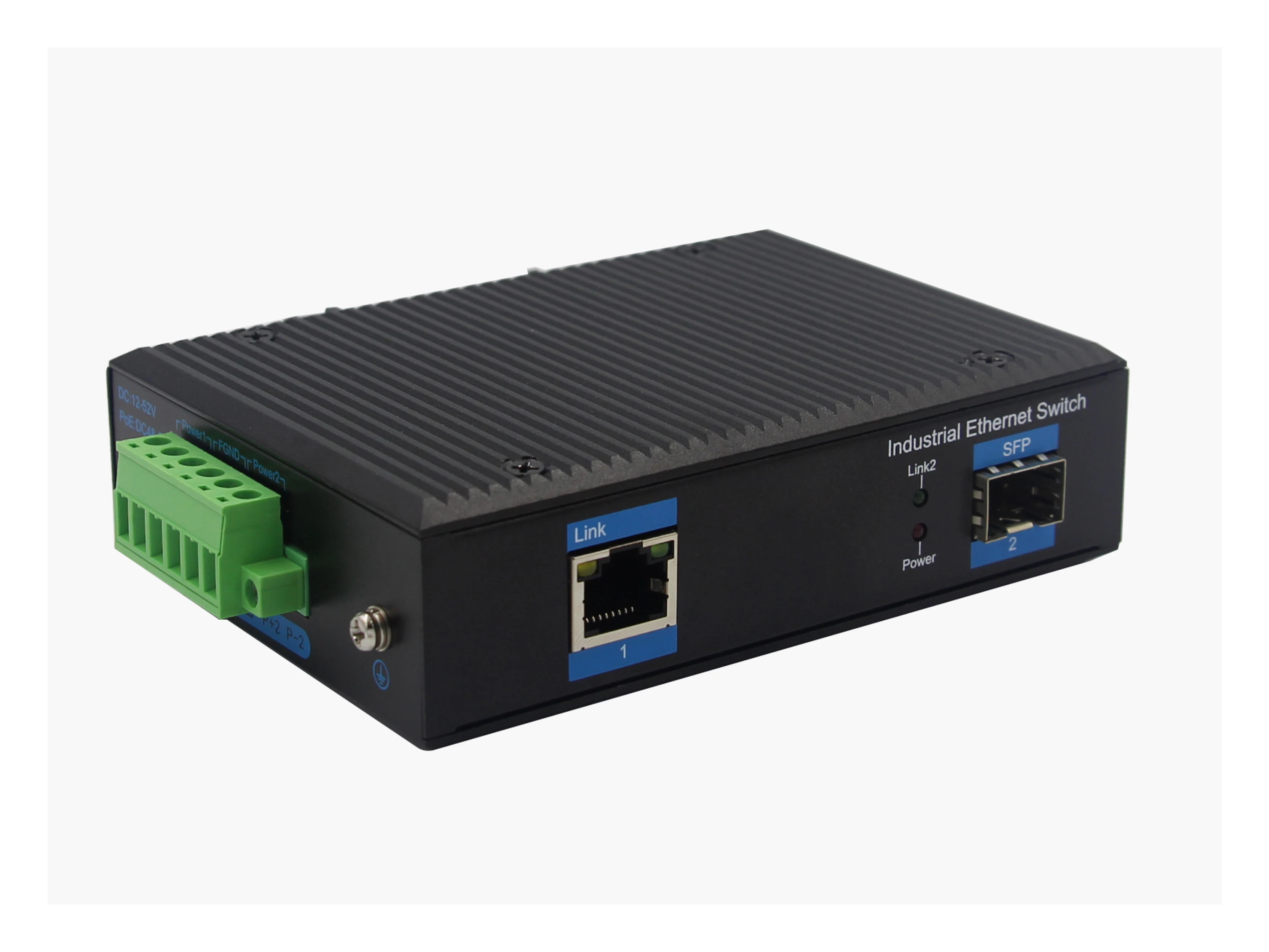 2 Ports Industrial Switch SFP Din Rail Switch Ethernet Media Converter for Industrial Use