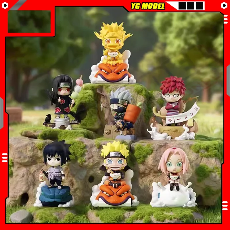 

Genuine NARUTO Action Figure Naruto SasukeKakashi Q-version Doll Cute Lamian Noodles Themed Series Keychain Doll Original