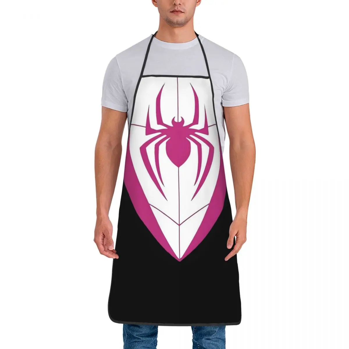 مخصص مريلة جوين بطل السوبر الرجل العنكبوت المئزر للرجال النساء للجنسين الكبار الشيف الطبخ المطبخ الساخن الجلد Tablier المطبخ البستنة #4