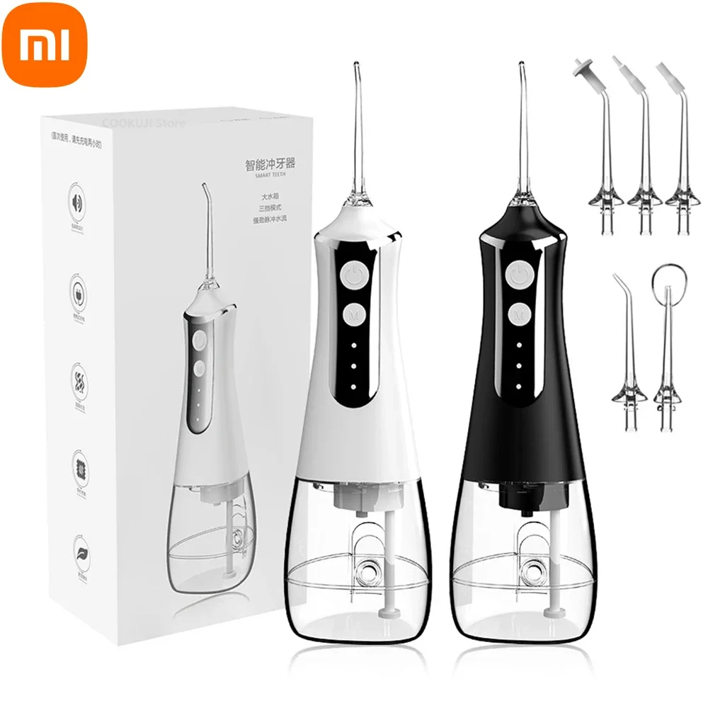 Xiaomi dentystyczny irygator do zębów Flosser irygator wodny do mycia ust 5 nozzeli 3 tryby USB akumulator 300ml