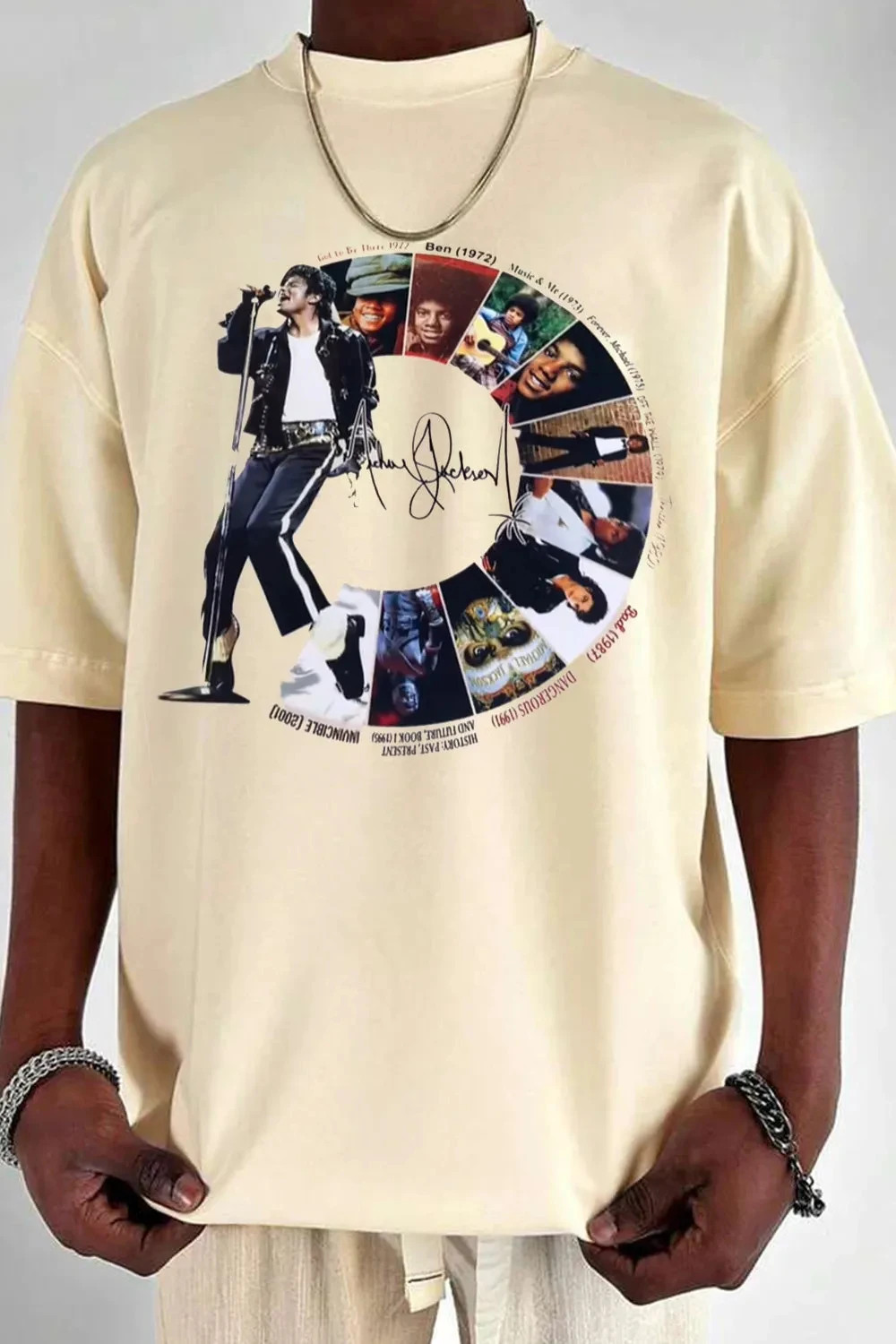 T-shirt graphique Michael Jackson 2026 pour hommes et femmes, en coton, décontracté, à manches courtes, col rond, coupe ample, tendance