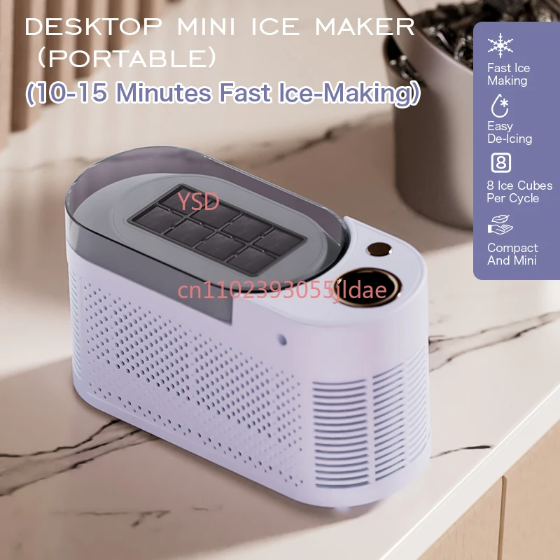 Compact 12V Mini Ice Maker 120W Portable Cube Ice Machine for Indoor Outdoor Car Camping Use