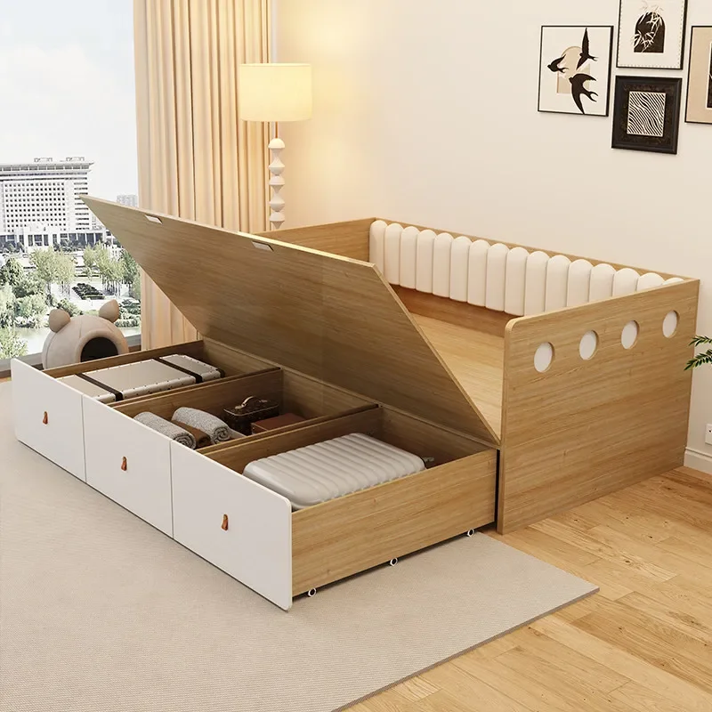Small apartment living room folding sofa dual-purpose single telescopic bed custom pull-out bed two-in-one study small bedroom