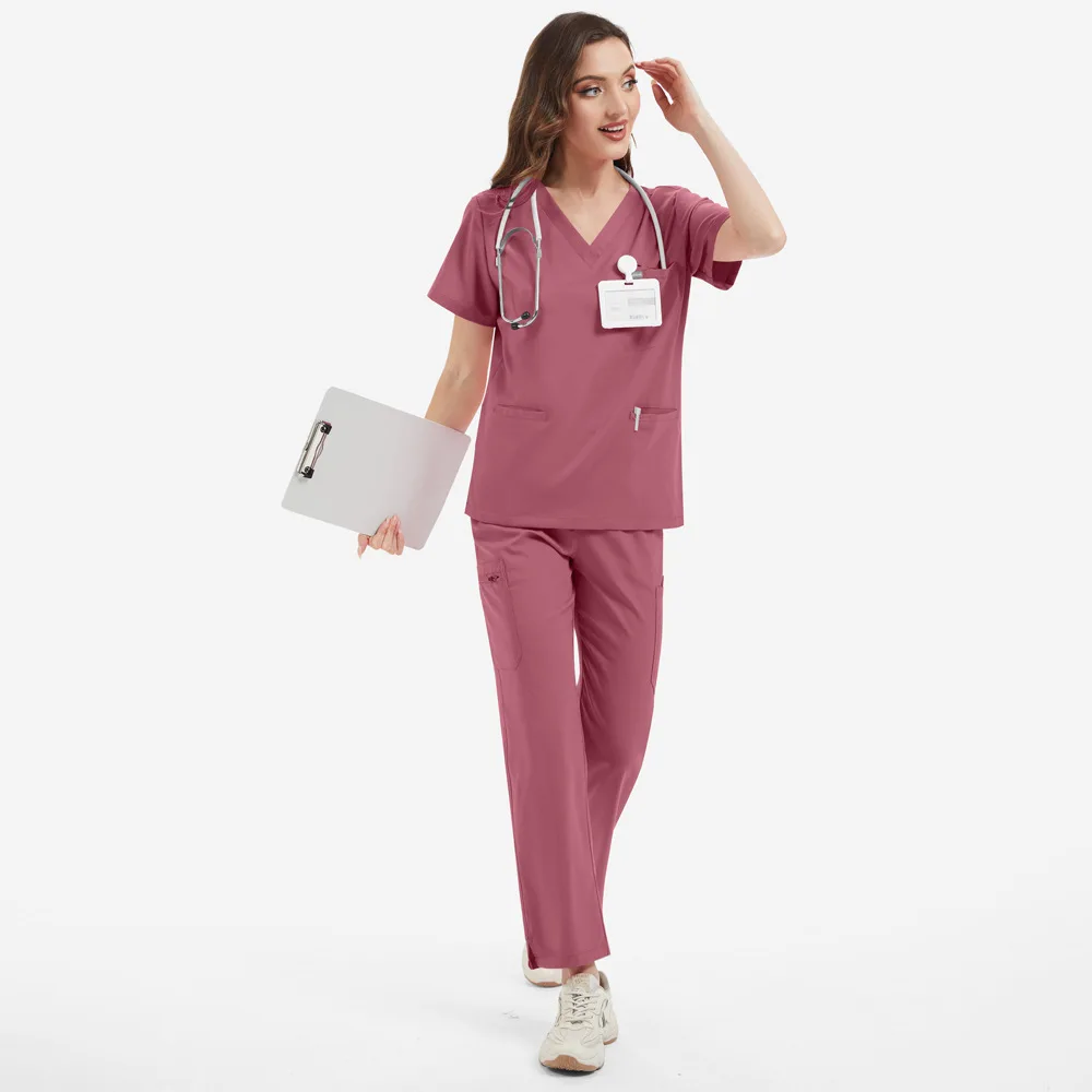 女性男性スクラブセット看護師アクセサリー歯科医院美容院ラボ作業服良質女性医療ユニフォーム病院