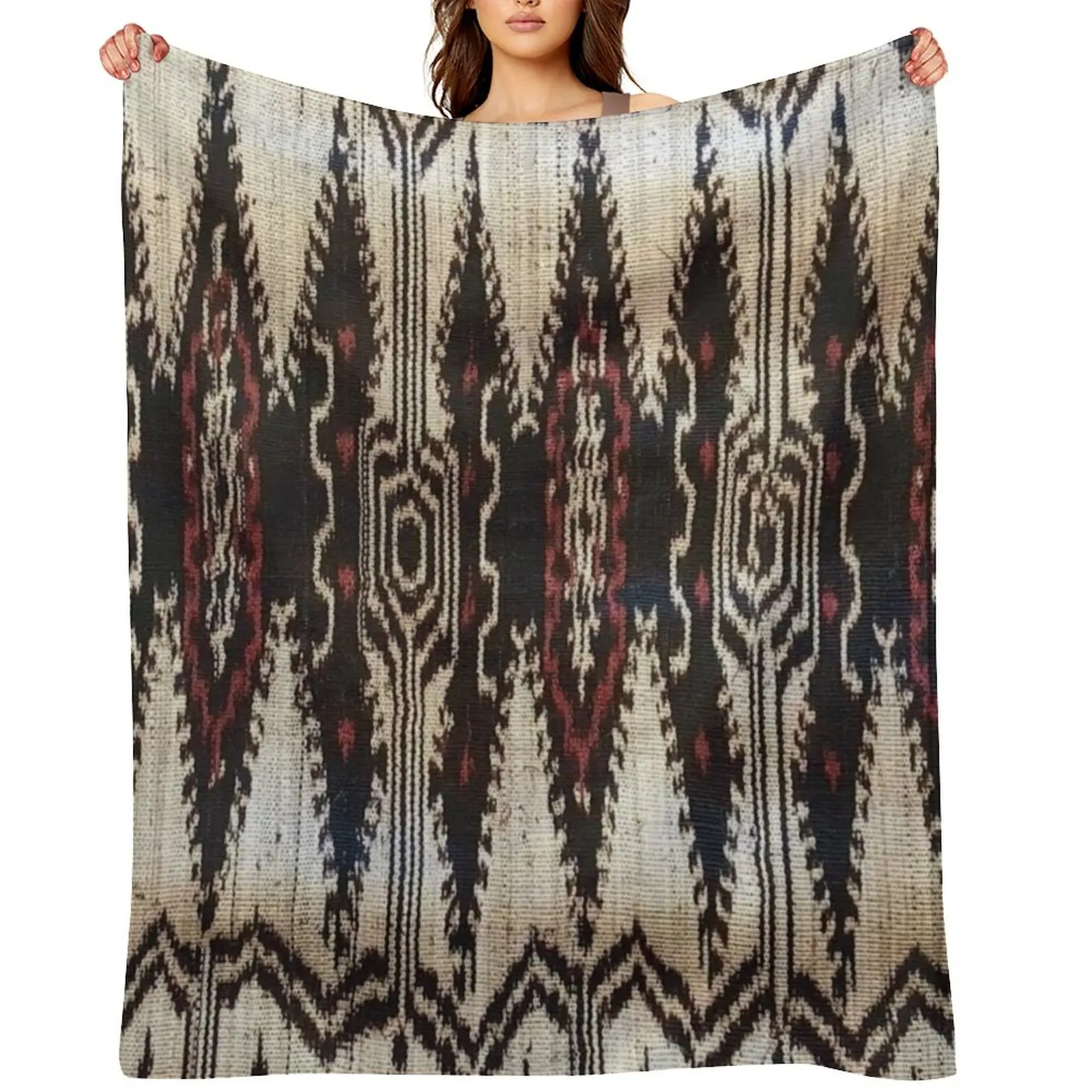 

Ethnic Traditional T'Nalak Weave Throw Blanket Warm Soft Plaid Luxury Throw For Sofa Thin Blankets