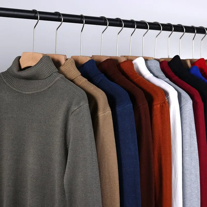 

Men's Long Sleeve Knit Pullover Sweater Autumn Winter Thermal Warm Classic Sweater Lightweight Navy Blue Caramel Sweater