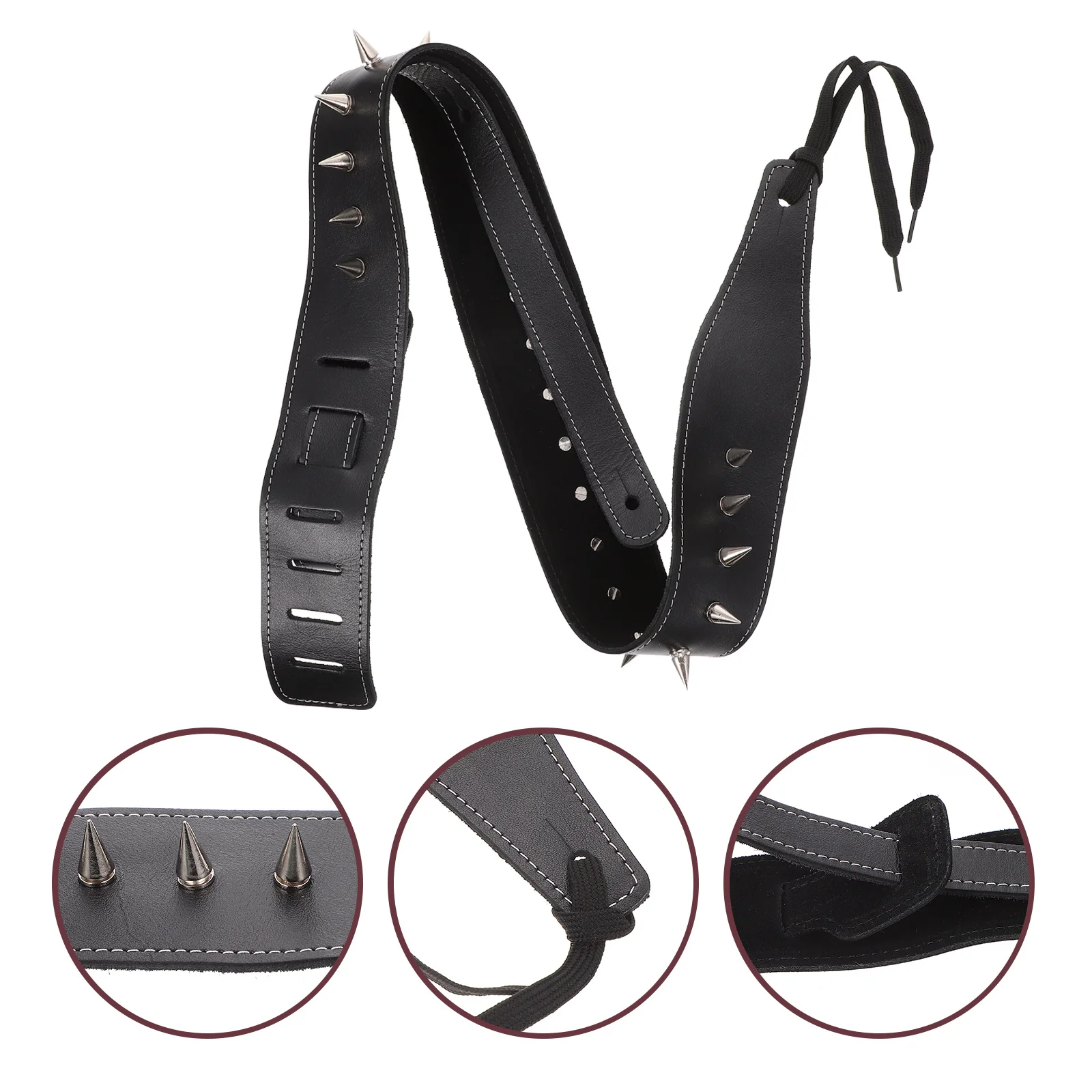 

1Pcs Guitar Strap Cowhide Adjustable Comfortable Durable Premium Musical Instrument Accessory Belt Punk Style Guitar Shoulder