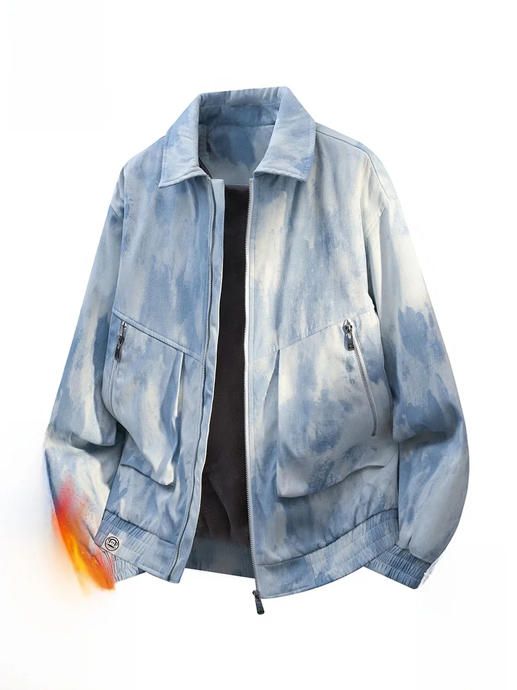 

PaulFrank American Dyed Workwear Jaet Men's Winter Fce Lined Thiened Design Collarcoat Casual Sle Zipper Closure