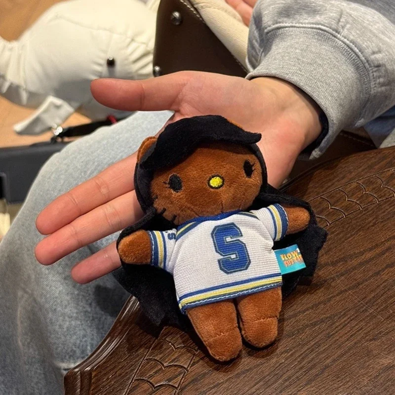 Kawaii سانريو مرحبا كيتي المفاتيح الكرتون الجلد الأسود المغني زوجين على ظهره المفاتيح اللعب حقيبة سستة الديكور فتاة هدية