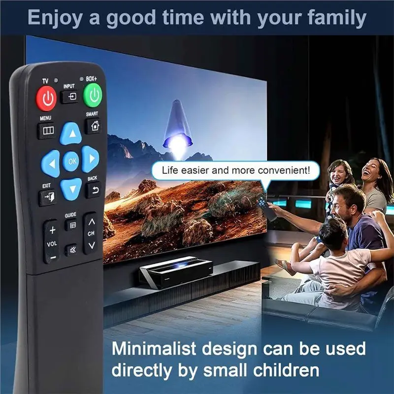 ABUO Big Button Remote Control for Seniors Universal TV Streaming Box Soundbar DVD VCR Easy Use Large Button Best Gift