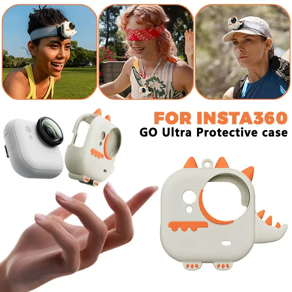 

Для Insta360 Go Ultra STARTRC мягкий силиконовый резиновый корпус камеры с героями мультфильмов, противоударный чехол с защитой от потери веревки, аксессуары