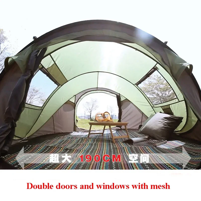 3-4Persons Pop Up Automatic Tent Large Space Waterproof Windproof Quick Open Fast Throw Outdoor Camping Tourist Park палатка