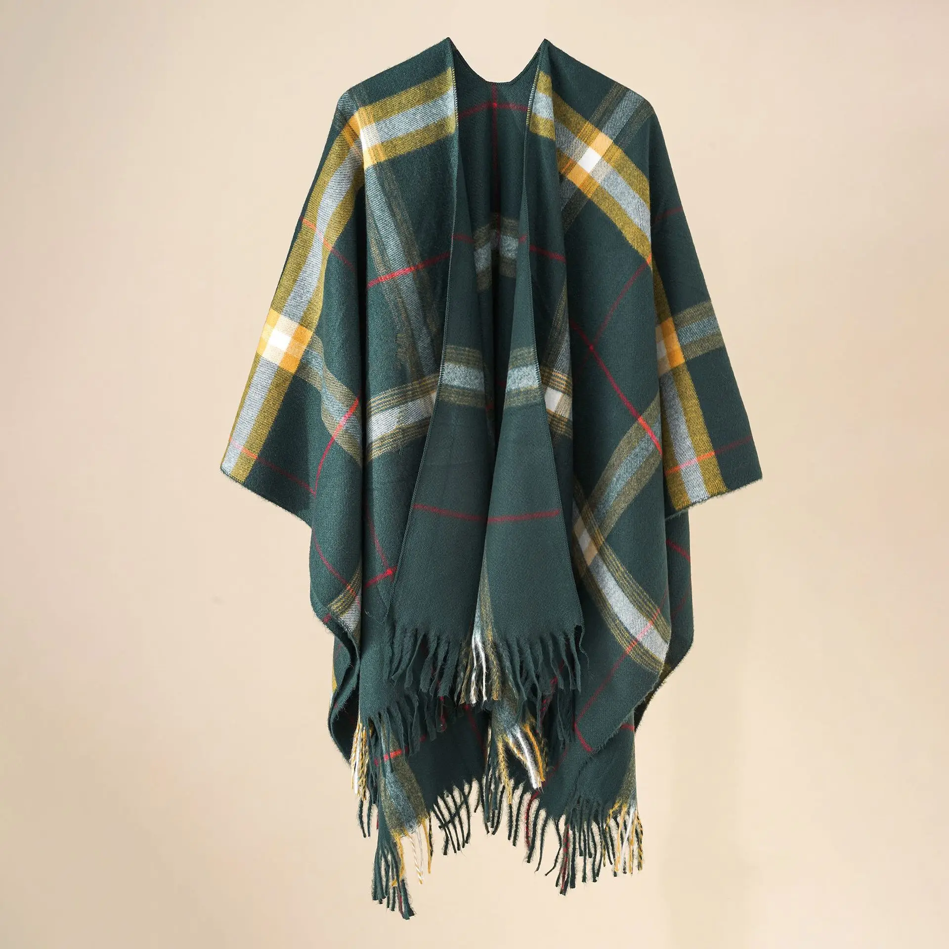

Plaid awl Autumn Winter Decorative Wrap over Cloak Blanket Soft Fabric Faionable Accory for Men And Women