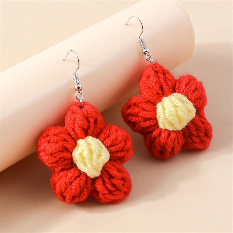 Modische handgefertigte Blumen-Ohrringe für Damen, Brincos Femme, hängende Ohrringe, Mädchen, Party, Festival, Schmuck, Geschenke – Detail 5
