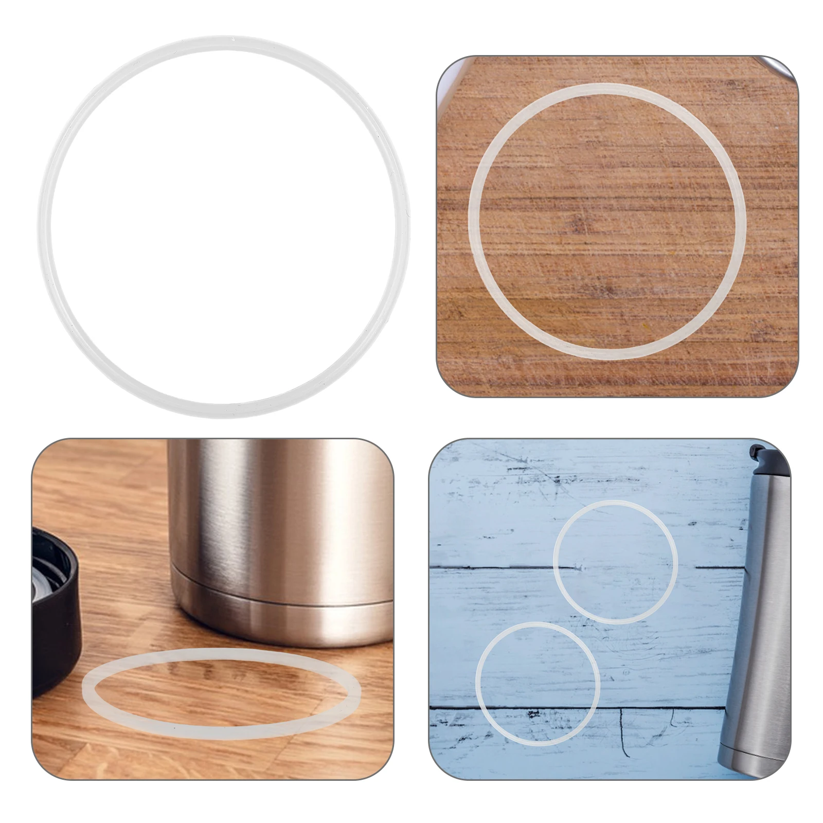

5 Pcs Cup Lid Sealing Ring Silicone Jar Gaskets Vacuum Rim Rings Closures White Replacements Mug Protectors