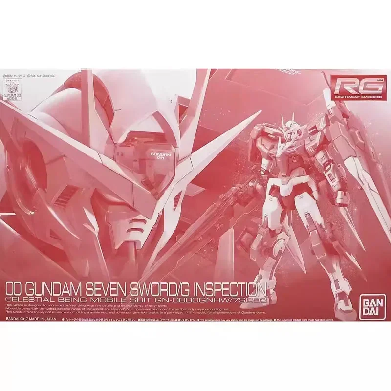 Original Bandai Anime 00 GUNDAM SEVEN SWORD/G INSPECTION RG 1/144 juguetes de modelos de ensamblaje figura de acción regalo coleccionable chico