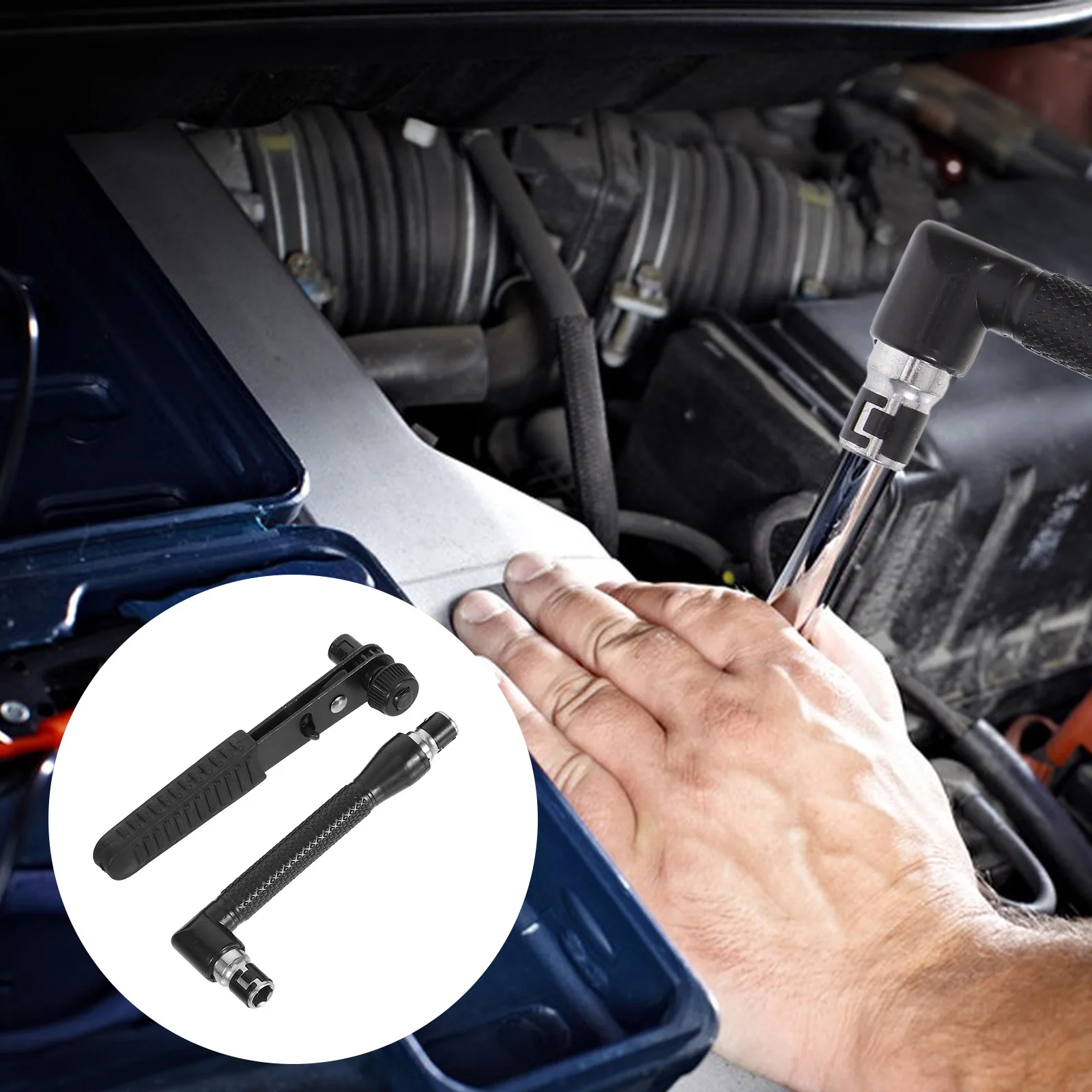 مجموعة مفاتيح ربط صغيرة من الفولاذ ABS بتصميم مدمج للمساحات الضيقة وإصلاح المنزل ومقبس العمل الميكانيكي لصيانة السيارات