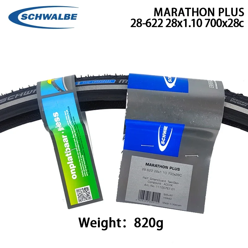 SCHWALBE MARATHON PLUS 28-622 28x1.10 700x28c Mountain Touring Bicycle MTB Bike Black Wired Tire Level 7 K-Guard Cycling Parts