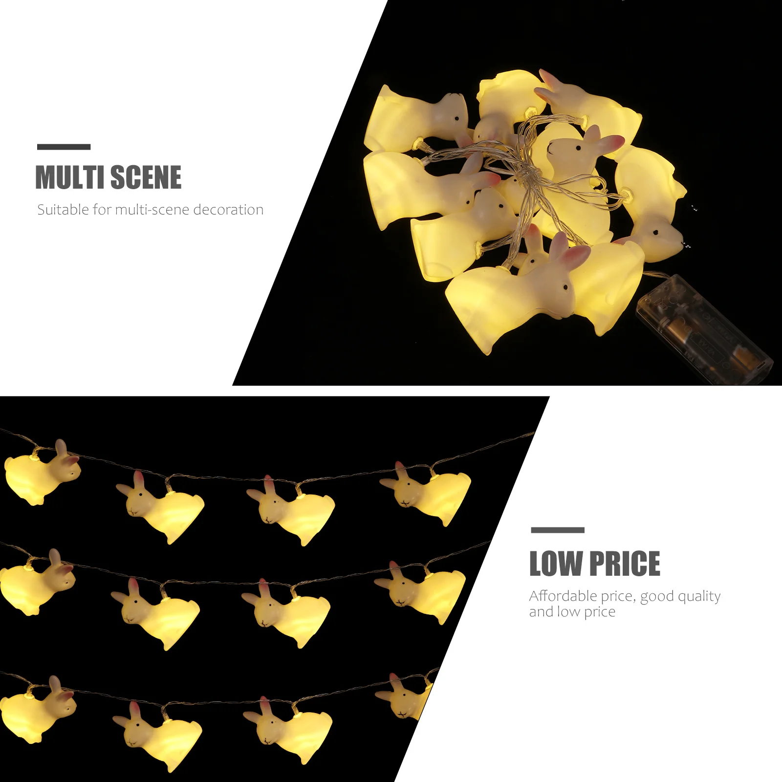 1Set Small Rabbit Light String LED Easter Decor Lamp for Living Room Hotel Bar Party Gathering Warm Ambiance Easter String Light