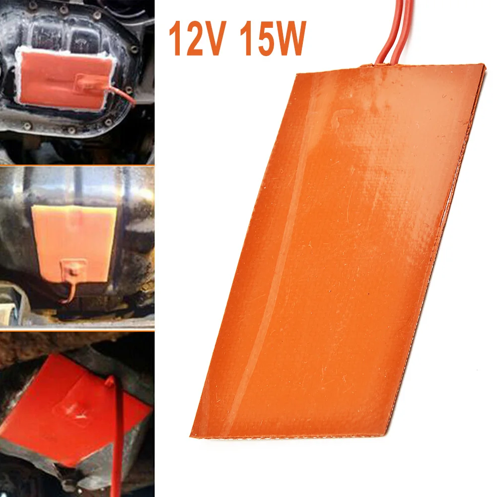 Bantalan pemanas silikon, dengan perekat dukungan 12V 15W 50*100mm bantalan pemanas untuk Printer 3D suku cadang alat tangki bahan bakar mobil 1 buah