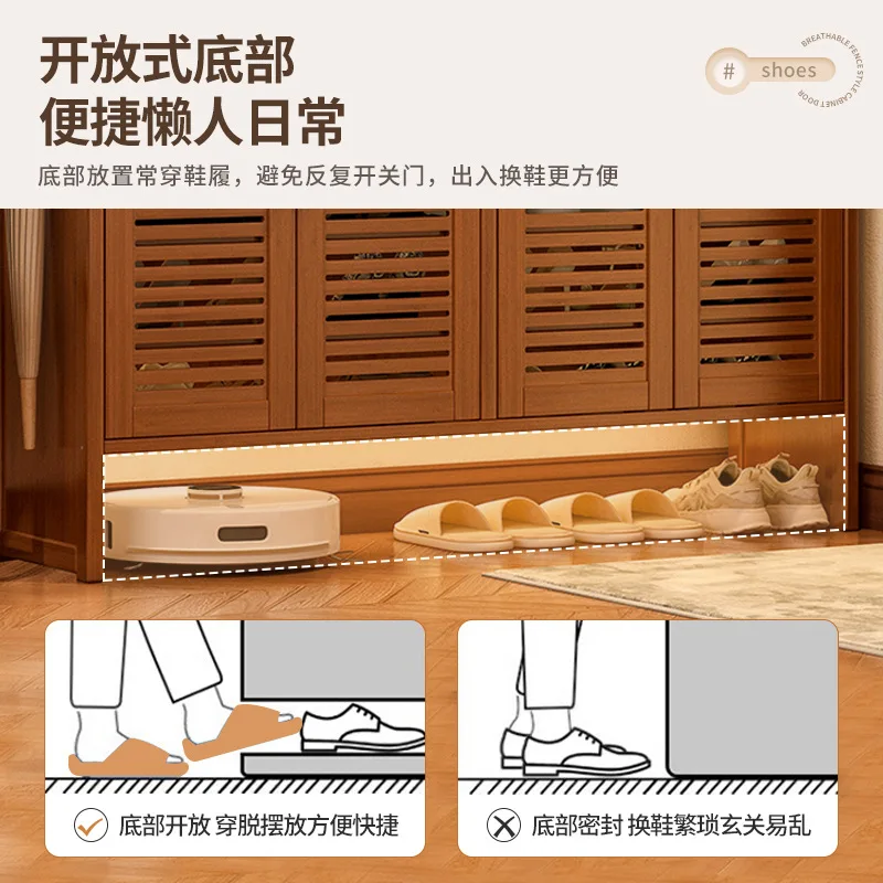 Integrated Cabinet At The Door Of The Shoe Cabinet Household Large-capacity Entrance Against The Wall Light Luxury High-end Vert