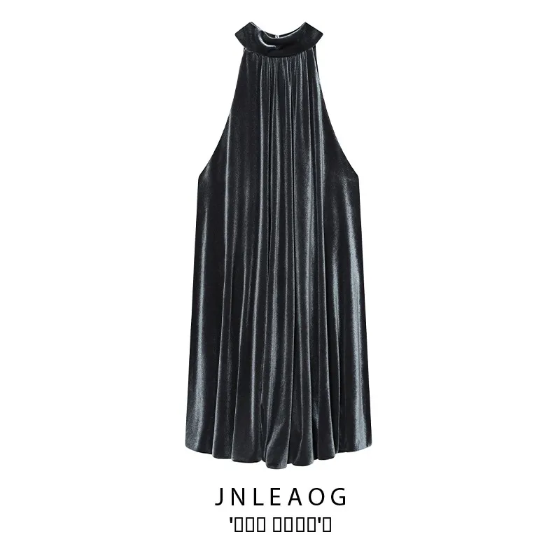 Ele ort robe de bal en velours Dr JNLEAOG automne nouveauté femmes Faion décontracté longue Sve coupe droite coupe droite Dr