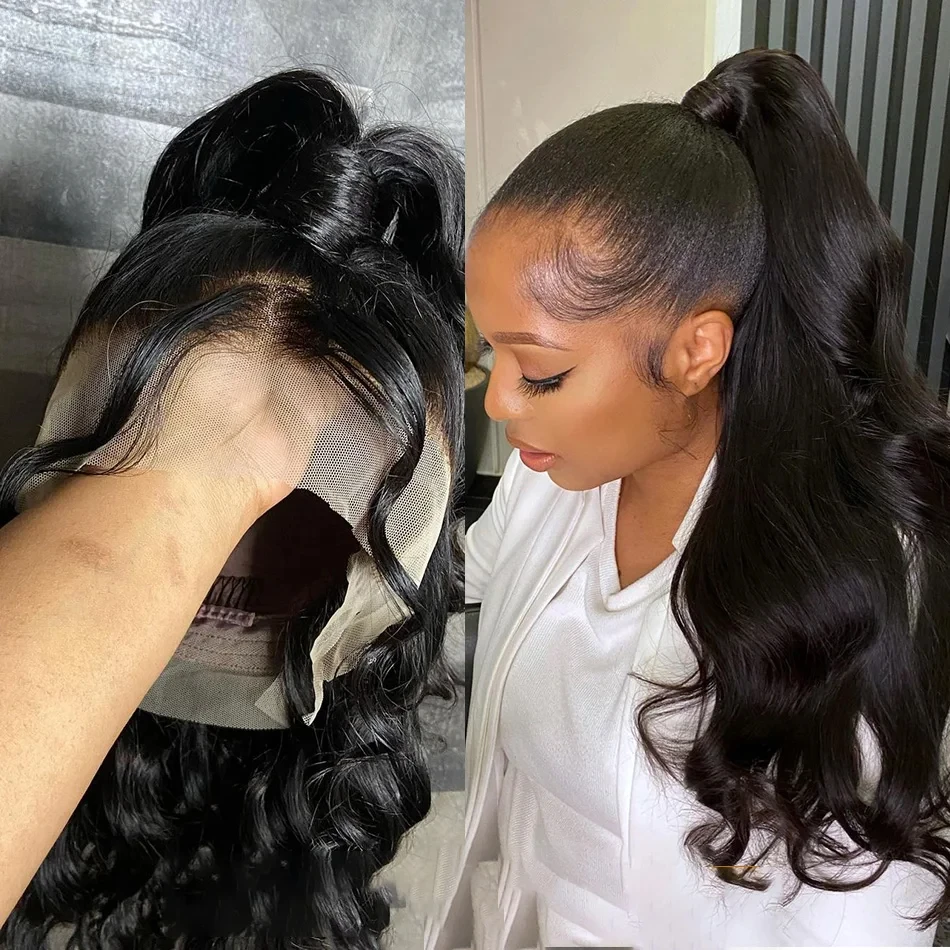 360 Lace Frontal Wigs Pre Plucked Transparent Body Wave Lace Front Human Hair Wigs for Women Brazilian Water Wave Wig on Sale