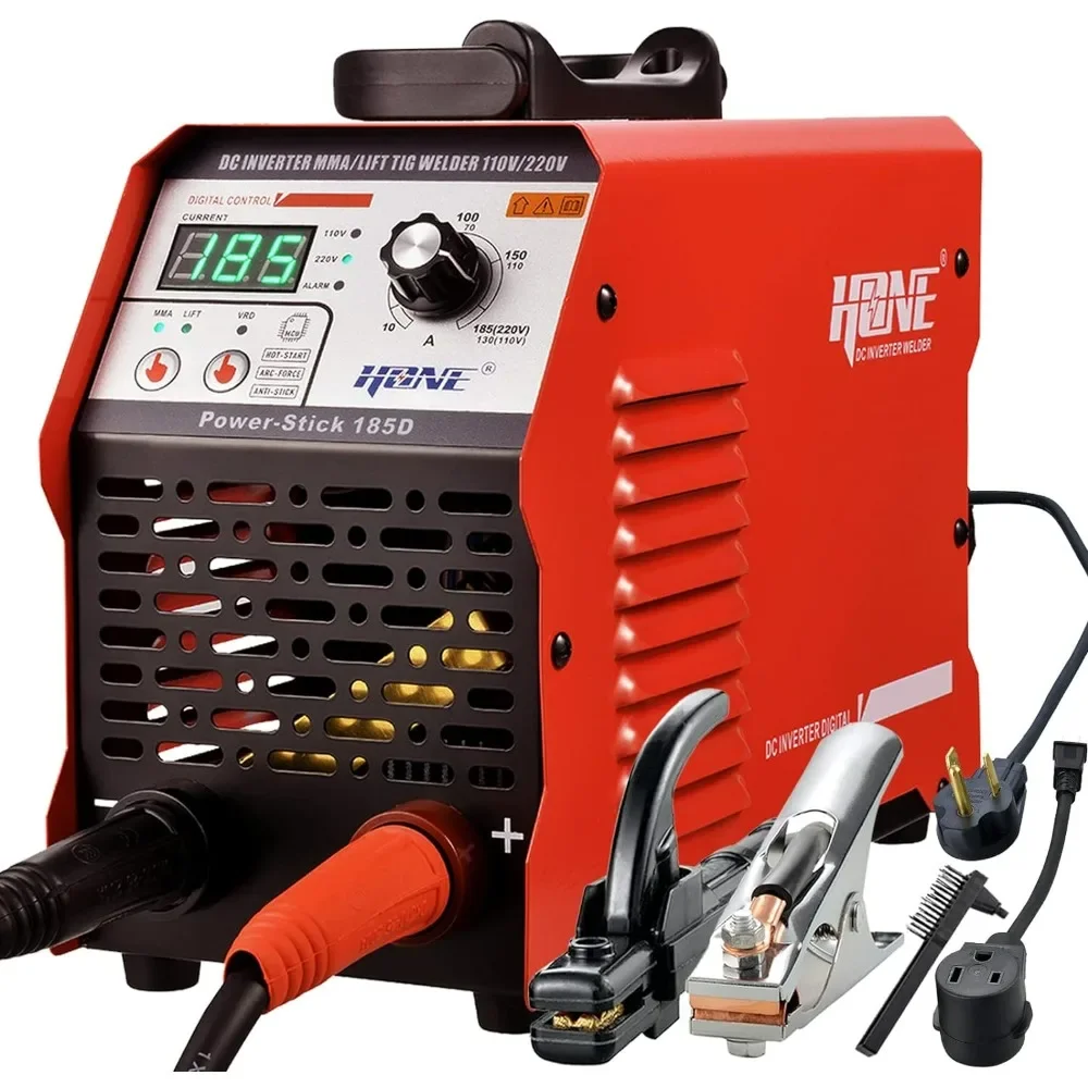 HONE ARC Welder, Actual 185Amp 110V/220V Stick Welder with Lift Tig Function, Digital IGBT Inverter Welding Machine