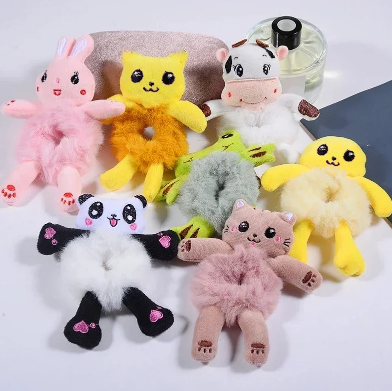 Banda de goma de animales de dibujos animados para niñas, coleta de felpa, lazo para el pelo de Maruko, Anillo elástico para el pelo, accesorios