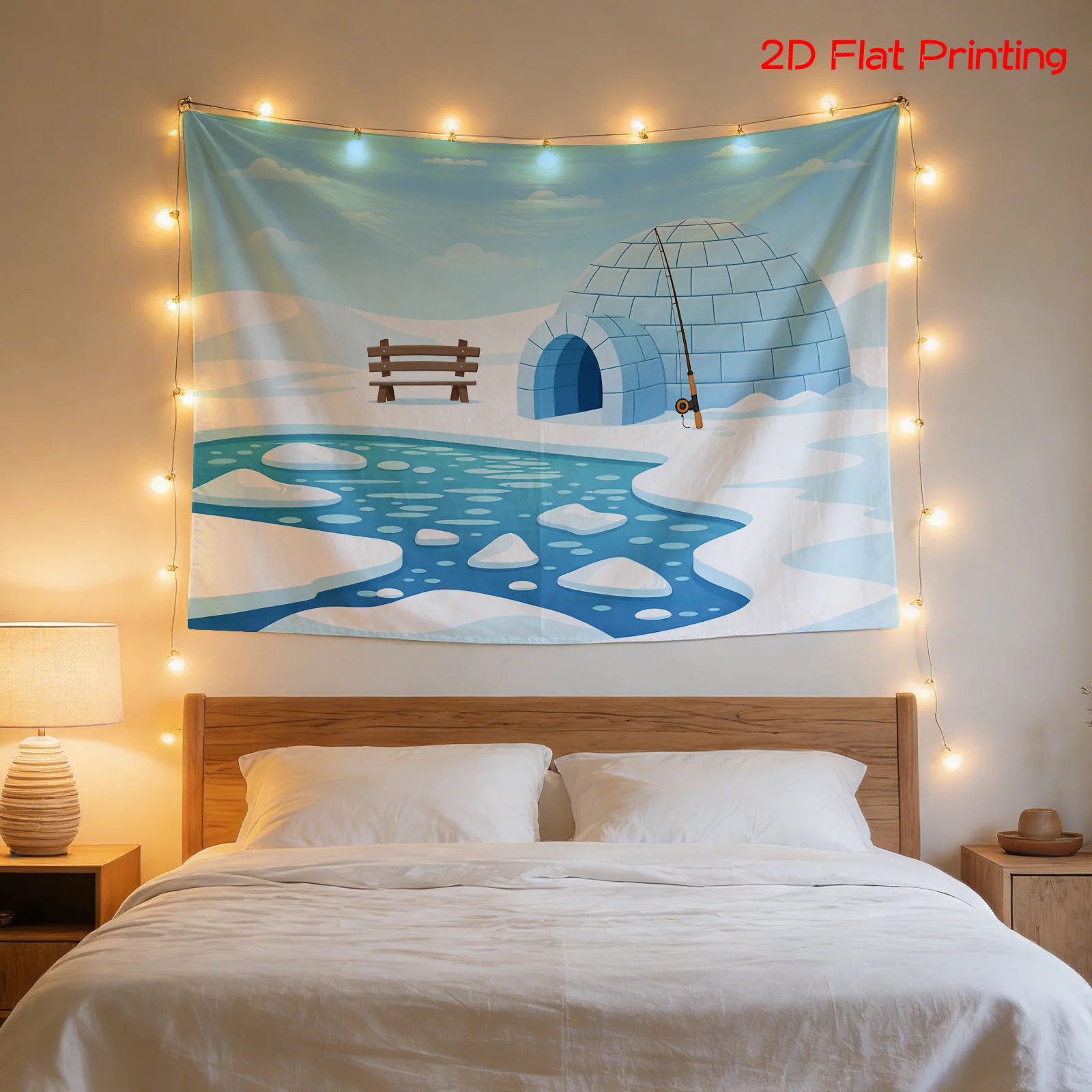 Boho Beach Ocean Tapestry Wall Hanging Decor Coastal Abstract Nautical Nursery Room Art Fabric Print Large Size Bedroom Living R