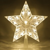 15/18cm Christmas Decoration LED Star Light Christmas Tree Pendant Ornaments for Home Decor Navidad New Year 2025 Gift Accessory
