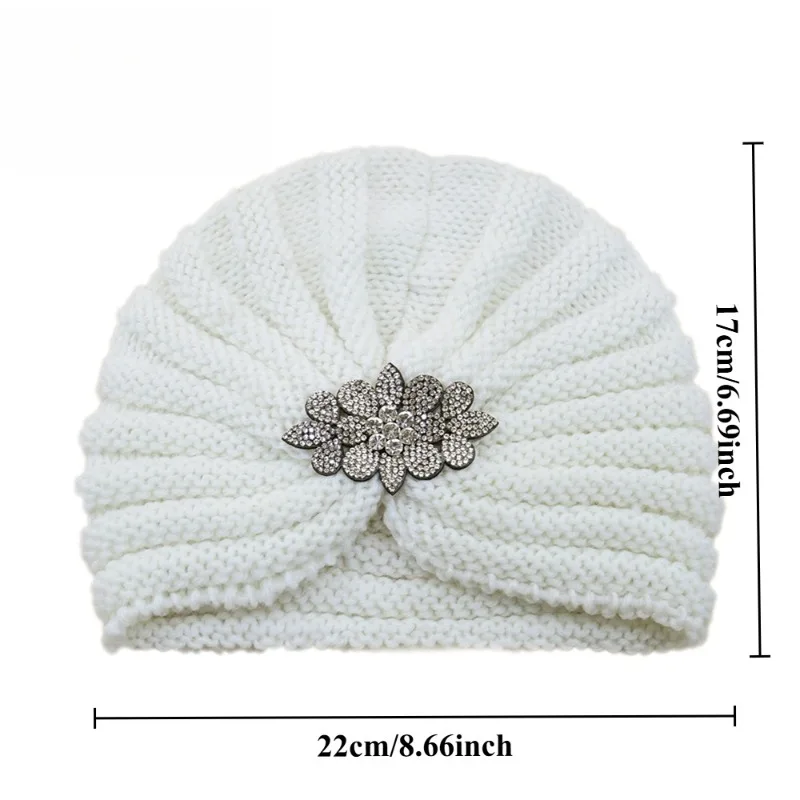 1/3 قطعة قبعة محبوكة الحجاب الإسلامي الهندي الخريف والشتاء الدافئة الأذن حماية الحجاب الحديثة وبسيطة البوليستر حجم واحد