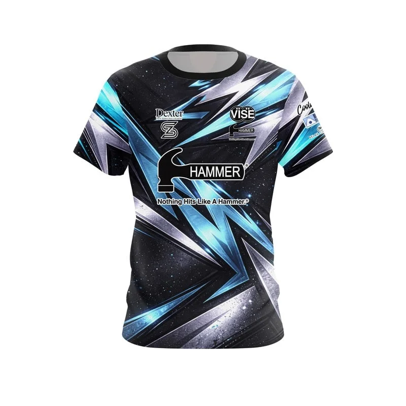 Neues Herren-T-Shirt mit Hammer-Eiscreme-Waffel-Kegel-Motiv, Bowling-Jersey-Print, Kurzarm, Performance-Sport-T-Shirt, Fan-Casual-Streetwear-Oberteil – Detail 1