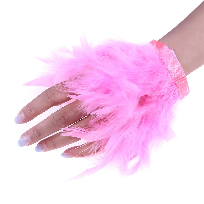 1Pc Ostrich Feather Cuff For Women Feather Cuffs For Wrist Elegant Feather  Bracelet Nail Photo Cuffs Shirts Cuffs With Feather