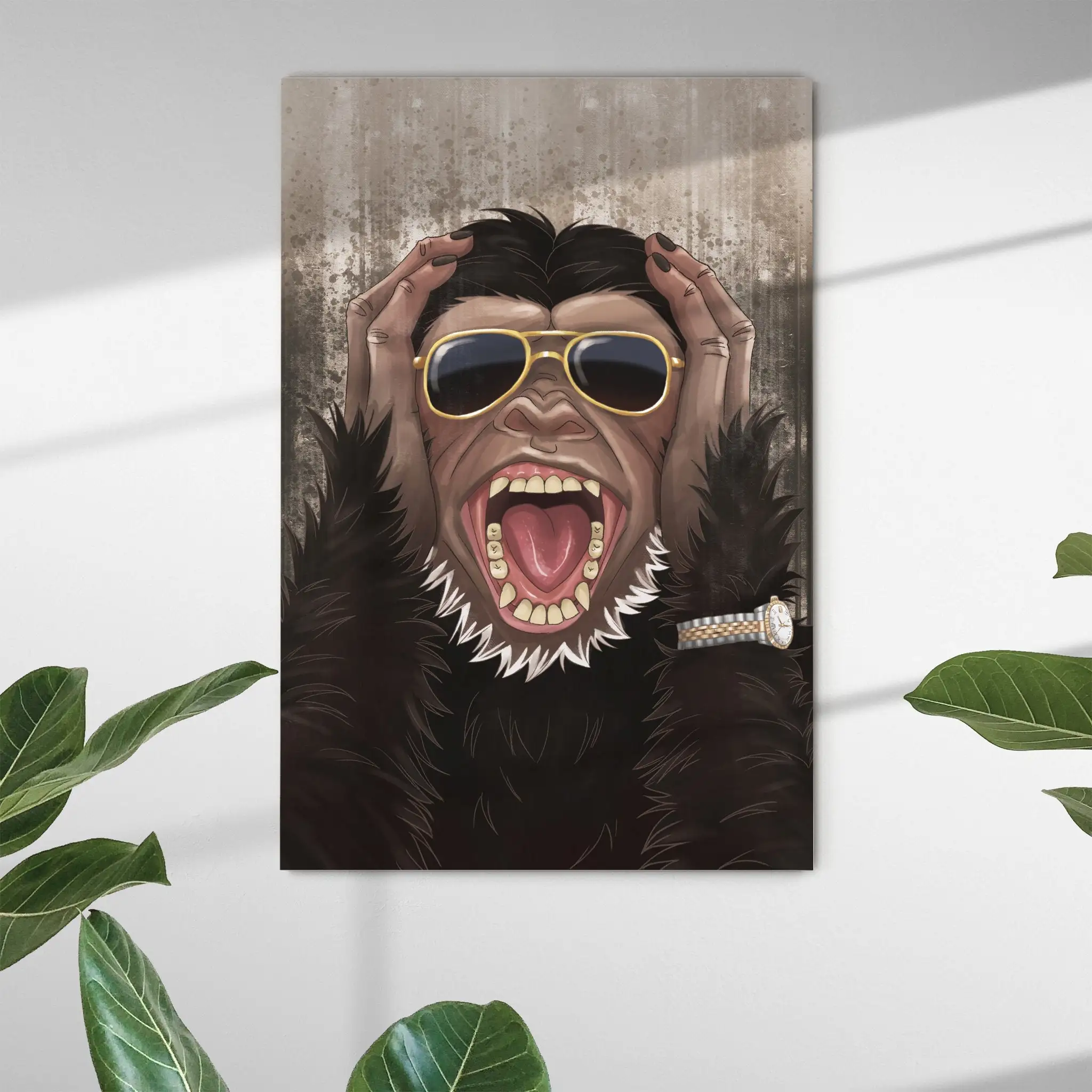 

Abstract Black Monkey Canvas Painting Funny Gorilla Posters And Prints Wall Art Pictures Modern Pop Art For Home Decor Frameless