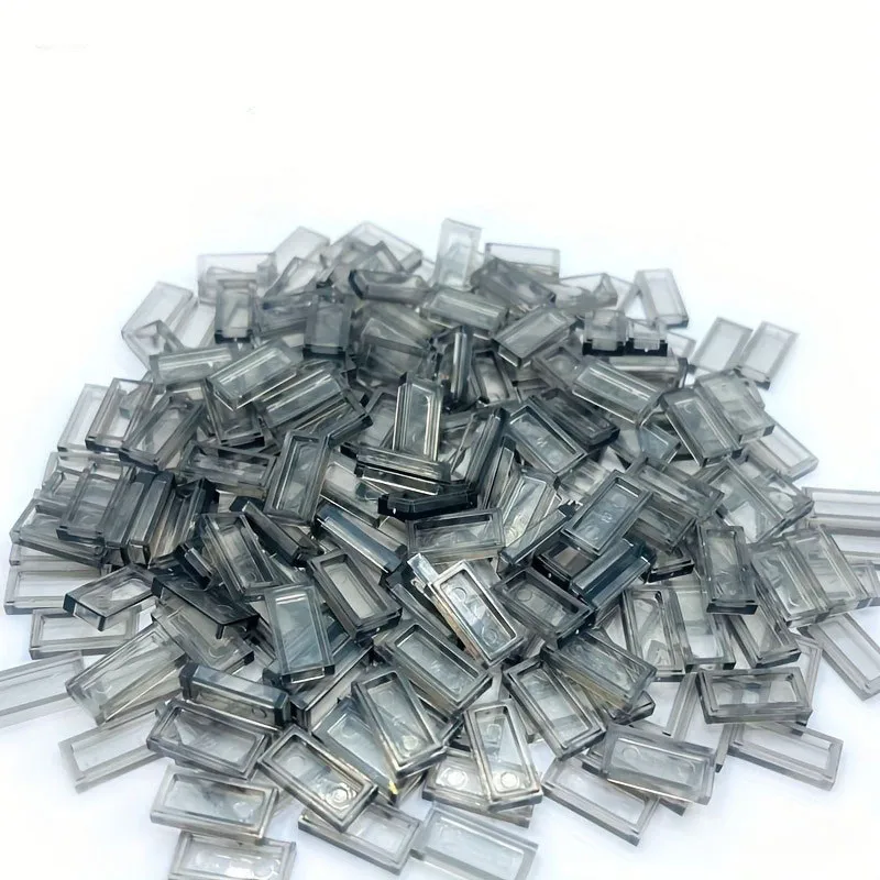 100 Stück transparente 1x2 flache Lichtplatten für Bausteine – langlebiger ABS-Kunststoff, kompatibel mit 3069 Pixel Art Toys
