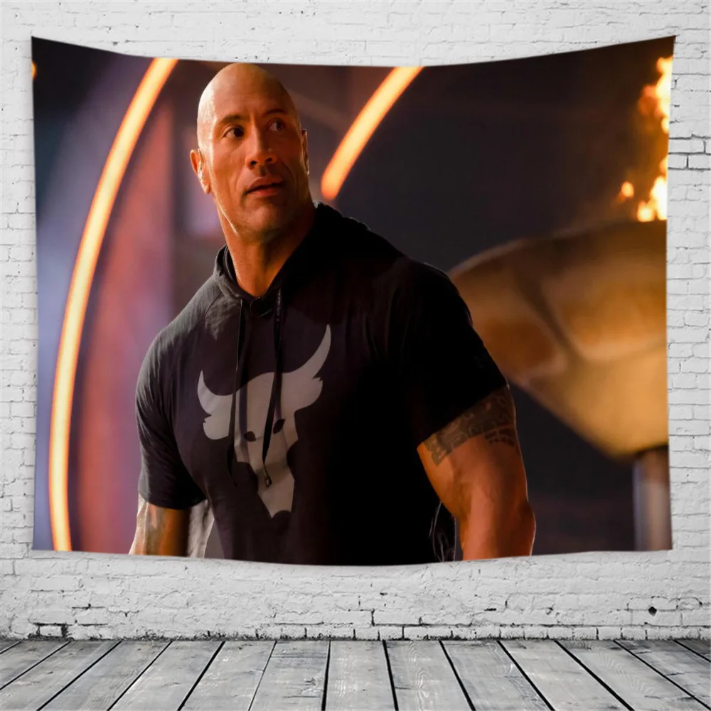 Dwayne Johnson Eating Blueberry Pancakes Tapestry Wall Hanging Funny Meme Tapestries Aesthetics Home Decor Bedroom Sofa Blanket