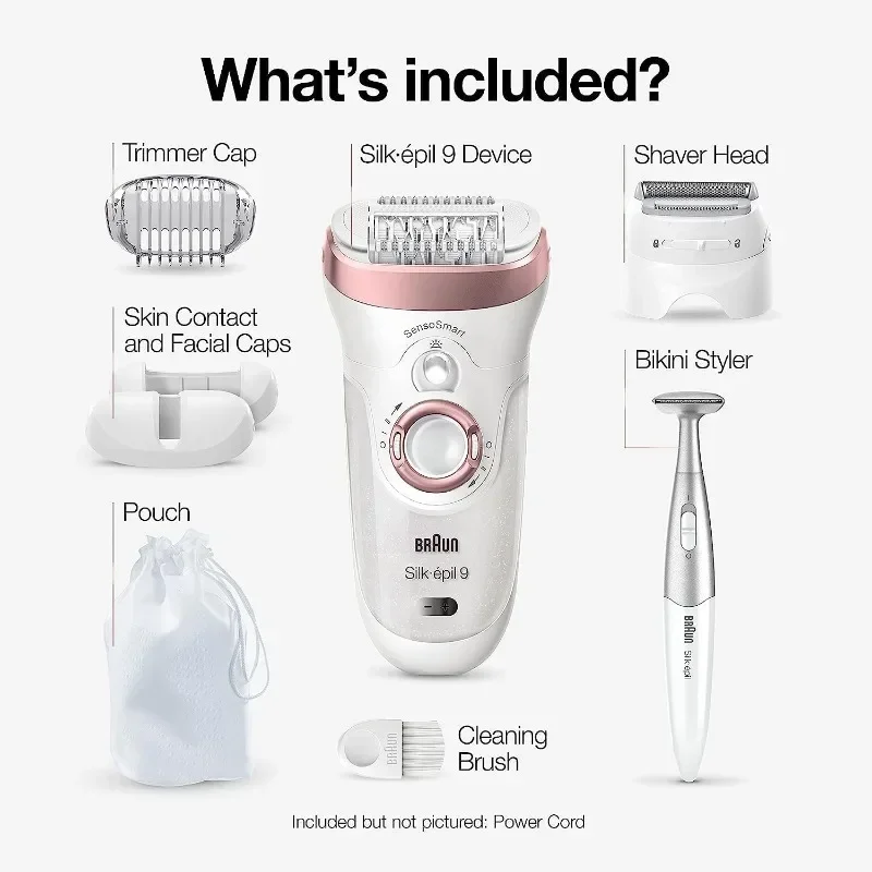 for épil 9 9-890, Facial Hair Removal for Women, Hair Removal Device  Trimmer, Womens Shaver Wet & Dry