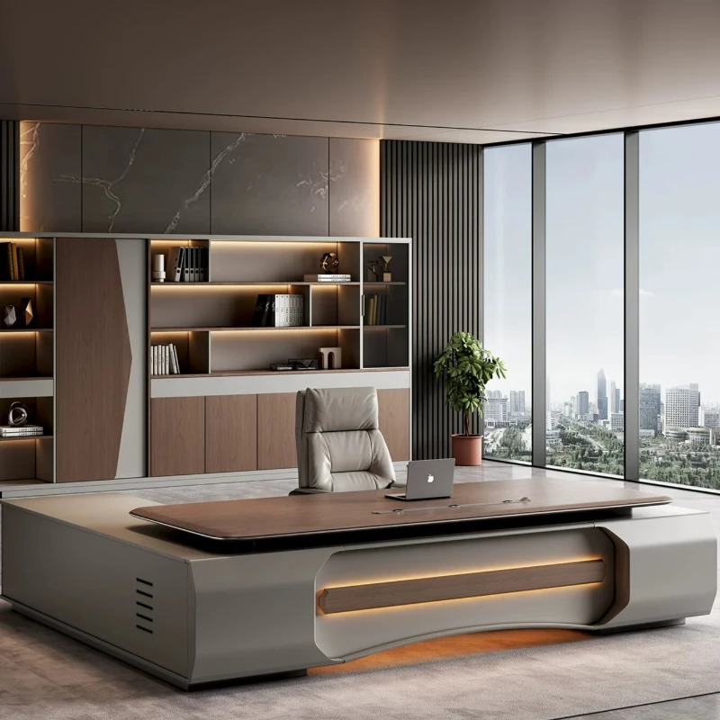 European Design Office Desk Modern Luxury Executive Minimalist Office Desk Aesthetic Nordic Mesas Escritorio Trendy Furniture