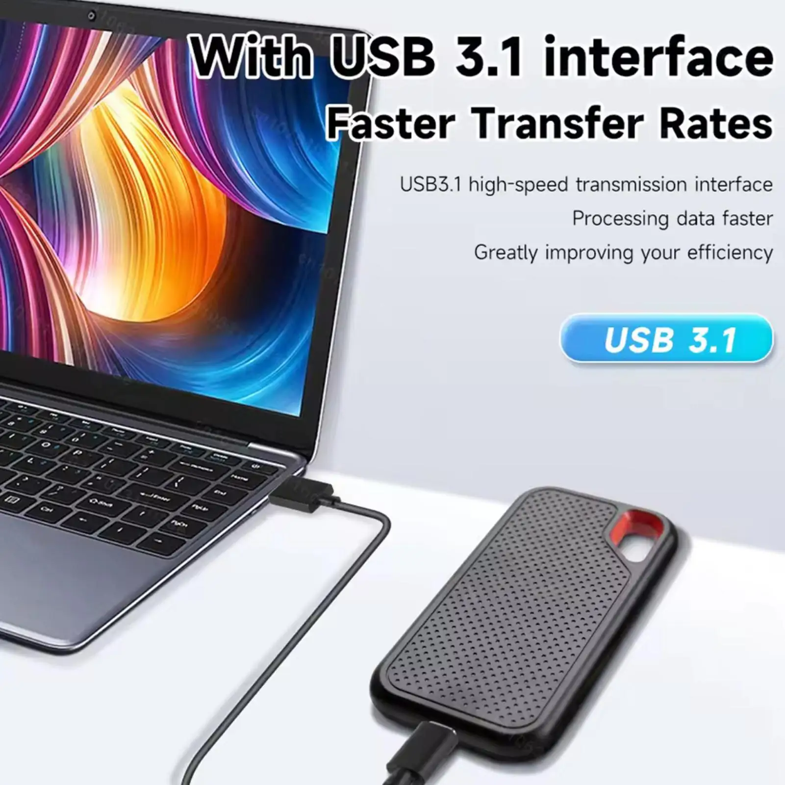 

Портативный внешний жесткий диск 4 ТБ, компьютерный диск памяти, резервный диск для ноутбука, телефона, игры, фото, ПК, устройство передачи данных