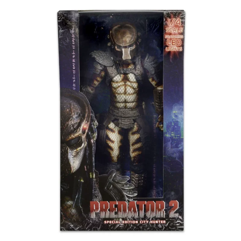 Op voorraad: NECA 51547 Predator 2 City Hunter P2, schaalmodel 1/4, met LED-verlichting, 18 inch, actiefiguur, verzamelmodel.