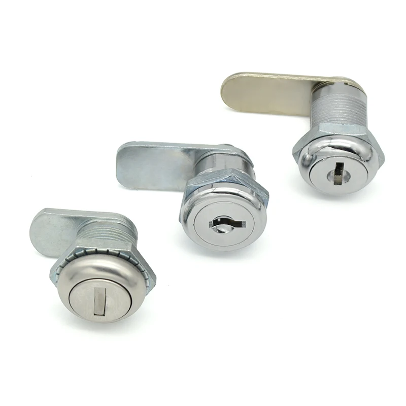 Small circular lock with cylindrical head and small rotary tongue for industrial use